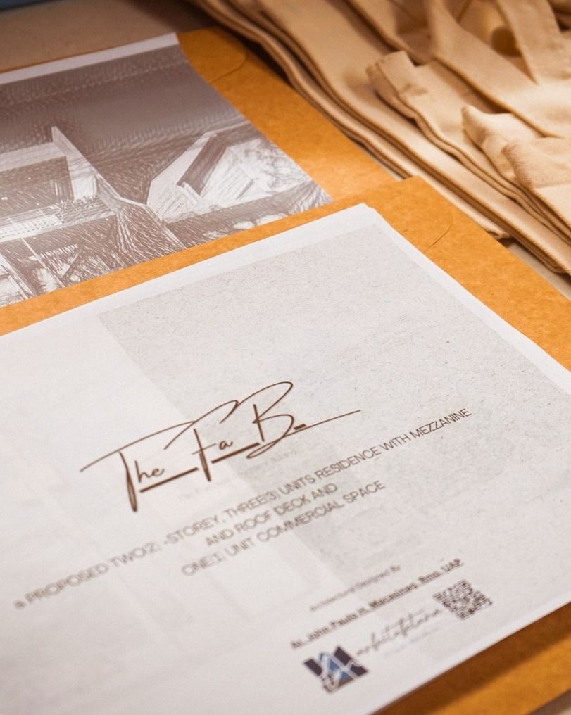 The FaB title sheet laid out at the groundbreaking